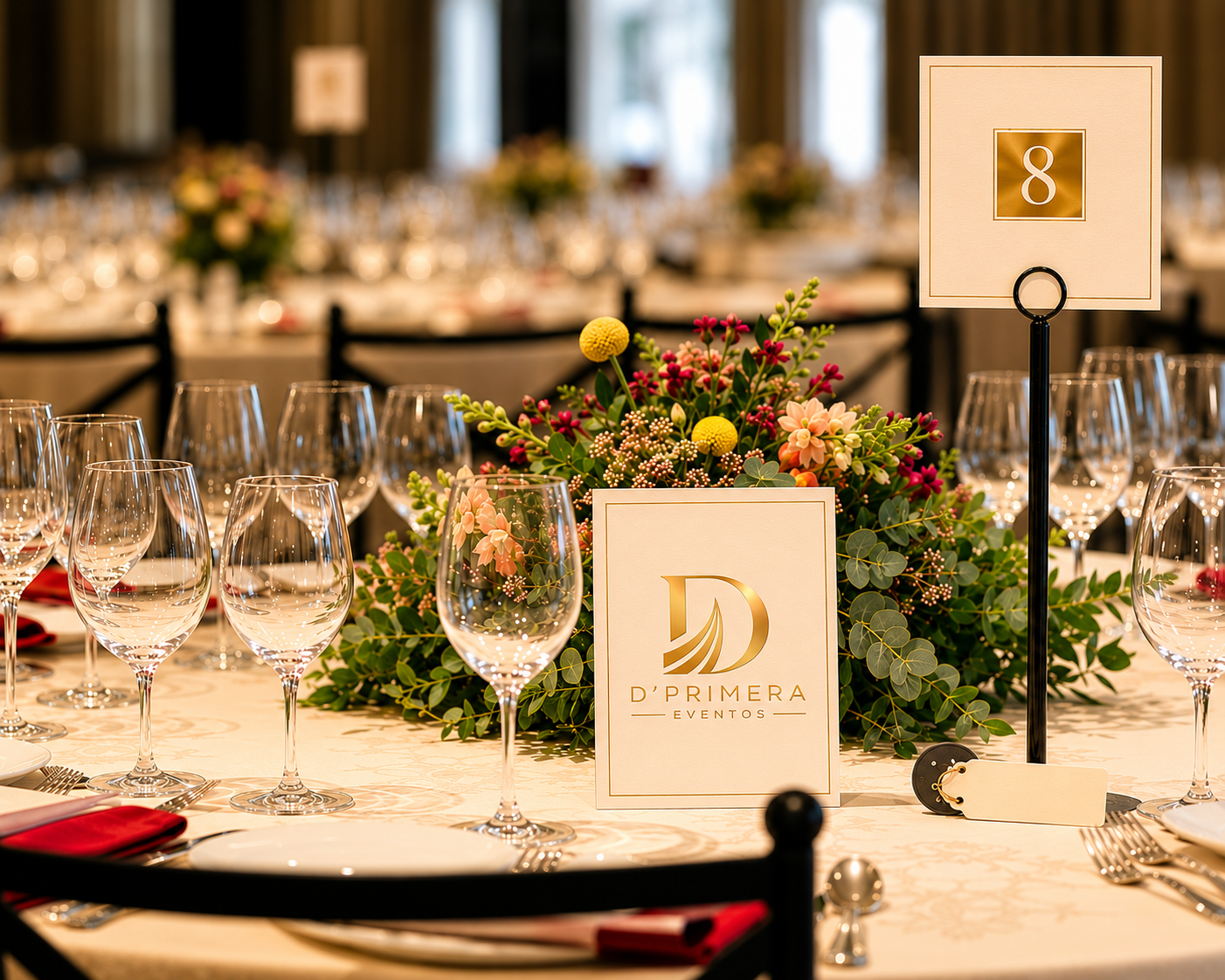 Montaje de mesa premium D'Primera Eventos